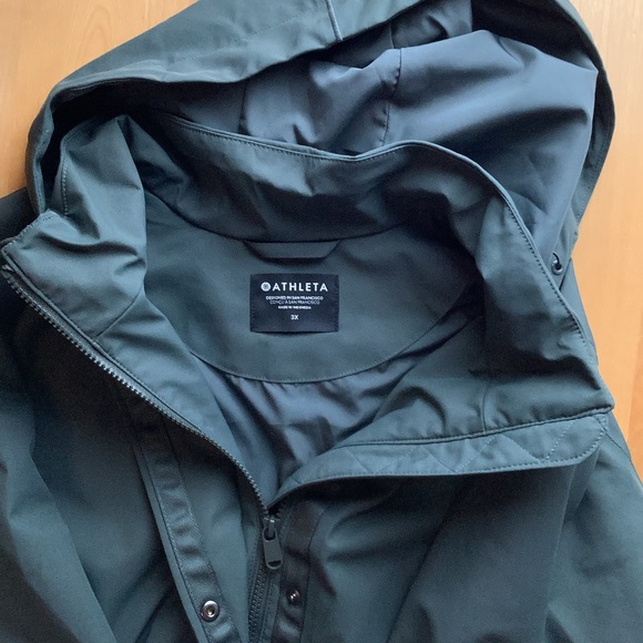 Athleta Rainout Sutra Bali Green Long Trench 3X - Picture 8 of 12